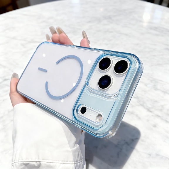 for iPhone Air Magnetic Case, Compatible with Mag-Safe, Crystal Clear Transparent Shockproof Military-Grade Drop Protection Slim Non-Yellowing Phone Cover Case for iPhone Air, Blue
