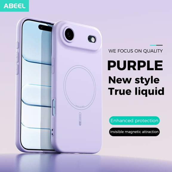 for iPhone Air Magnetic Case, Compatible with Mag-Safe, Soft Anti-Scratch Microfiber Lining, Slim Liquid Silicone Shockproof Protective Phone Cover for iPhone Air, Purple