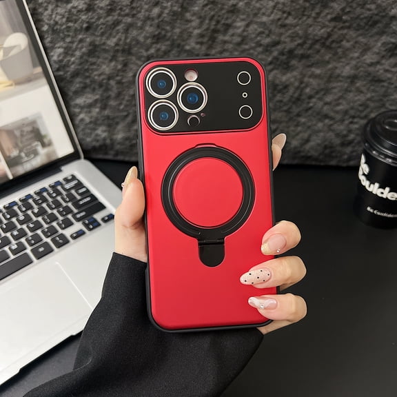 for iPhone Air Magnetic Case with Kickstand, [Compatible with Mag-Safe] Military Grade Ring Holder Stand Heavy Duty Drop Shockproof Protection Phone Case for iPhone Air, Red