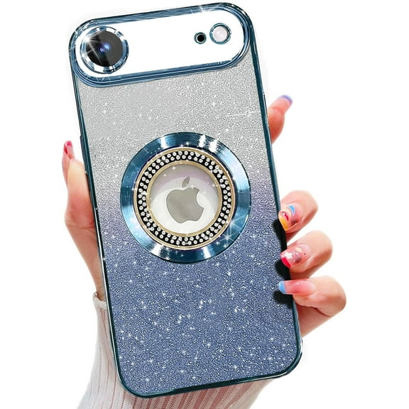 For iPhone Air Magnetic Glitter Case Compatible with MagSafe,Full Protection Slim Shockproof Case with Camera Lens Protector Plating Bling Cover Case for iPhone 17 Air 6.5"