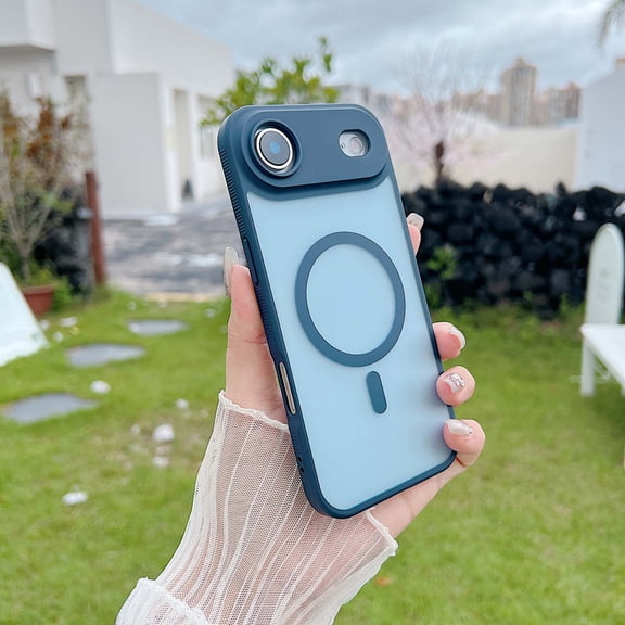 For iPhone Air Magnetic Phone Case,Anti-fingerprint Matte Back Design,Compatible with Mag-Safe,Ultra Slim Shockproof Drop Protection Rugged Translucent Thin Fit Phone Case,Blue