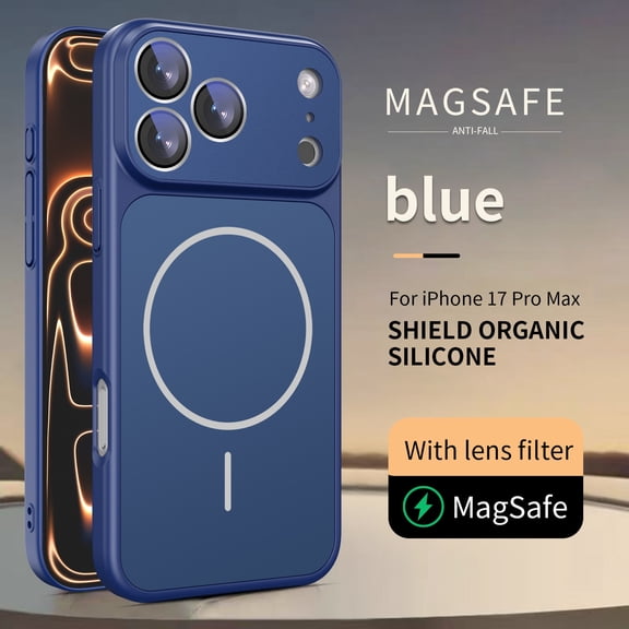 for iPhone Air Matte Case, Compatible with MagSafe, Built-in Magnetic Ring, Stylish Ultra Slim Anti-Scratch Shockproof Protective Wireless Charging Camera Lens Protector Phone Case, Darkblue