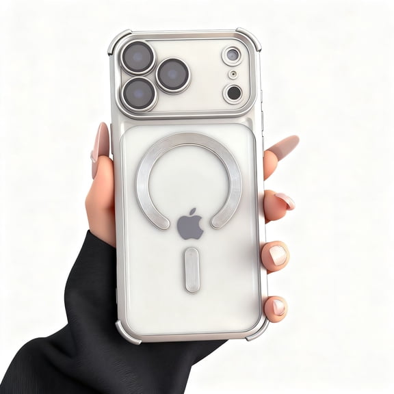 For iPhone Air Phone Case,Built-in Camera Lens Protector,Anti-fingerprint Matte Translucent Back,Compatible with Mag-Safe,TPU Shockproof Four-corner Anti-fall,Ultra Slim Phone Case,Silver