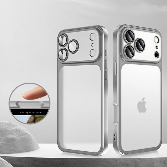 For iPhone Air Phone Case,Built-in Camera Lens Protector,Anti-fingerprint Matte Translucent Back,Ultra Slim Shockproof TPU Anti-fall Drop Protection,Thin Fit Phone Case Cover,Gray