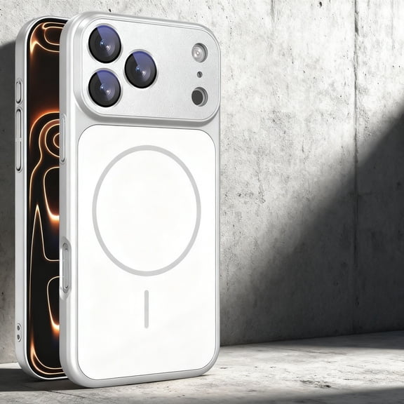 For iPhone Air Phone Case,Built-in Camera Lens Protector,Compatible with Mag-safe,Anti-fingerprint Ultra Slim Shockproof Anti-fall Drop Protection Rugged Durable Phone Case,White