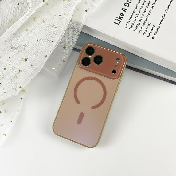 For iPhone Air Phone Case,Compatible with Mag-Safe,Built-in Lens Protector,Glossy Matte,Ultra Slim Shockproof Anti-fall Drop Protection Rugged Non-Slip Thin Fit Phone Case Cover,Desertgold