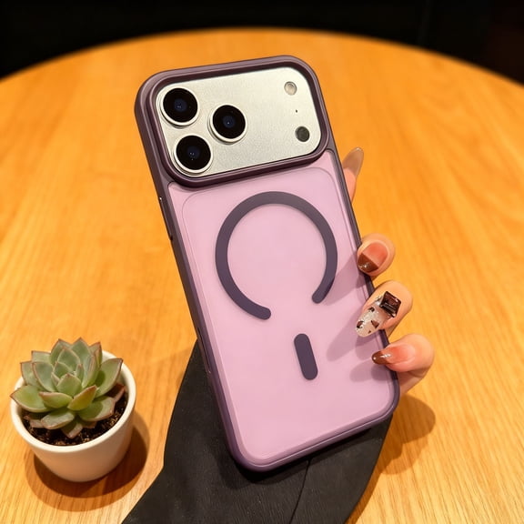 For iPhone Air Phone Case,Compatible with Mag-Safe,Matte Anti-fingerprint Translucent Skin-feel Back,Ultra Slim Thin Fit Shockproof Anti-fall Drop Protection,Durable Phone Case,Purple