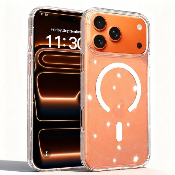 For iPhone Air Phone Case,Compatible With Wireless Charging,Cute Luxury Bling Glitter Back,Ultra Slim Shokcproof Translucent Glitter Lightweight Non-slip,Thin Fit Durable Phone Case,Clear