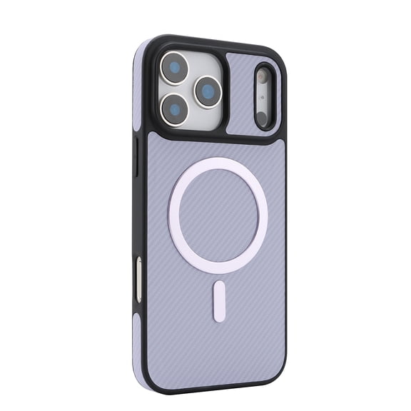 For iPhone Air Phone Case,Fiber Pattern PU Leather Back,Compatible with Mag-Safe,Shockproof & Anti-scratch,Ultra Slim Anti-fall Drop Protection,PC + TPU Hybrid Durable Phone Case,Purple