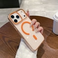 thumbnail image 1 of For iPhone Air Phone Case,Luxury Diamond Lens Ring Design,Compatible with Mag-Safe,Transparent Back,Ultra Slim Shockproof Anti-fall Protection,Anti-Scratch Phone Case Cover,Orange, 1 of 12