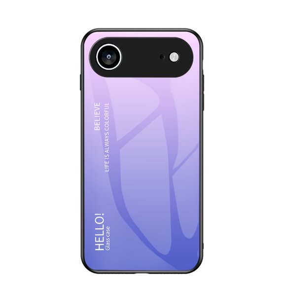 for iPhone Air Tempered Glass Case, Micro-Frosted Frame Lightweight Slim Shockproof Anti-Scratch Protective Gradient Phone Cover for iPhone Air, Lightpurple