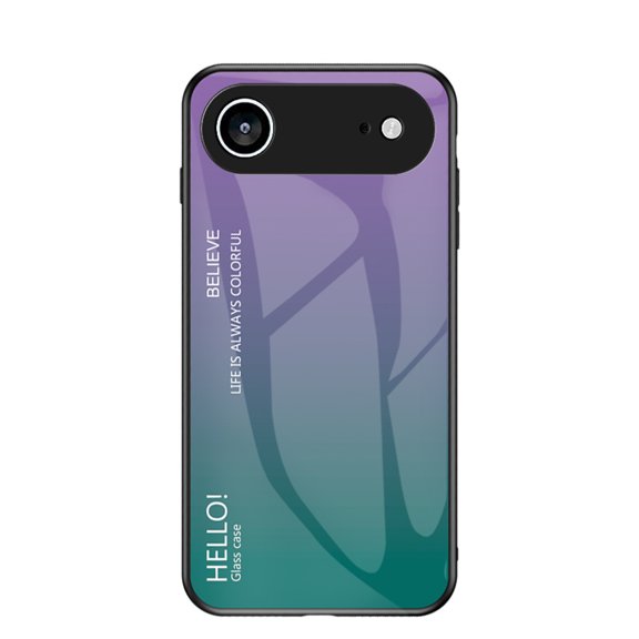 for iPhone Air Tempered Glass Case, Micro-Frosted Frame Lightweight Slim Shockproof Anti-Scratch Protective Gradient Phone Cover for iPhone Air, Purple