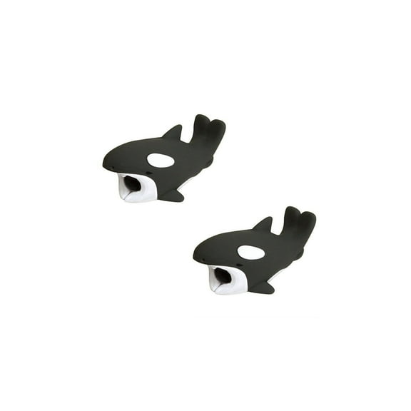 iPhone & Android Lightning Cable Protectors Animal Biters - 2pk Orca