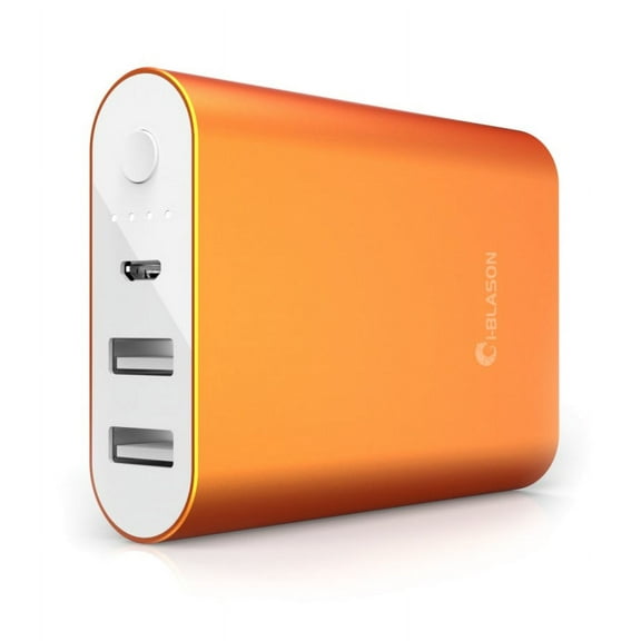 iPhone Battery, i-Blason Aero 7800 mAh Battery Portable USB Charger Power Bank - Intelli-Charge Wide Compatibility, Fast Charging, High Capacity - For Apple iPhone Samsung Galaxy and More (Orange)