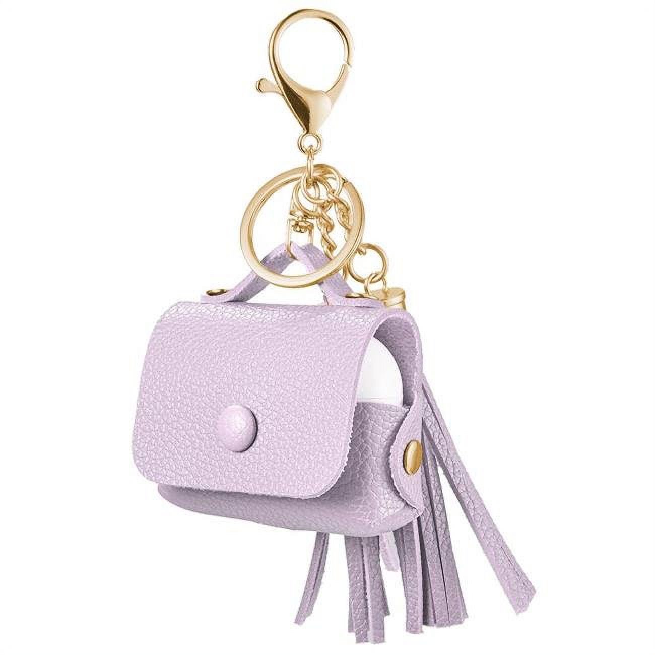 iPhone CSAPR-TASS-LV The Tassel Collection Premium PU Leather Case with  Double Tassel & Carabiner for Airpods Pro - Lavender 