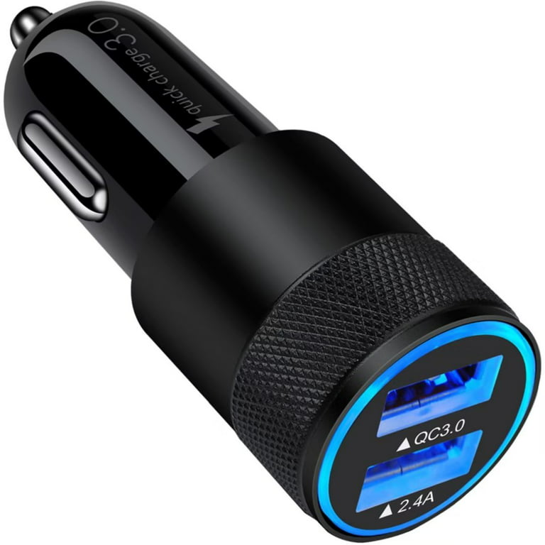 5-Port USB Fast Car Charger, QC3.0 Fast Charging Adapter, 5 Multi Port  Cigarette Lighter Car Phone USB Charger Compatible with  iPhone/Android/Samsung