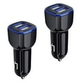 thumbnail image 1 of iPhone Car Charger,ABCPOW 2Pack 2.4A Dual Port USB Car Charger Adaptor USB Car Charger Plug for iPhone Fast Charging Power Block Cigarette Lighter Socket Adapter Android Car Charger for Samsung,Black, 1 of 7