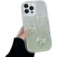 thumbnail image 1 of for iPhone Case,3D Bow Glitter Crystal Sparkle Sparkly Gradient Bumper Clear Camera Lens Protection Soft Shockproof Phone Case (Green,iPhone 15 Pro Max), 1 of 7