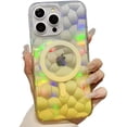 thumbnail image 1 of for iPhone Case,[Compatible with MagSafe] Clear Blu-ray Gradient Rhombus Bumper Camera Lens Protection Soft Shockproof Phone Case (Yellow,iPhone 14 Pro), 1 of 6