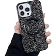 thumbnail image 1 of for iPhone Case,[Compatible with MagSafe] Crystal Diamond Glitter Bling Sparkly Soft Shockproof Cover for Women Girls Phone Case (Black,iPhone 15 Plus), 1 of 6