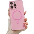 thumbnail image 1 of for iPhone Case,[Compatible with MagSafe] Cute Luminous Fluorescence Slim Camera Lens Protection Soft Silicone Shockproof Cover Phone Case (Pink,iPhone 12 Pro Max), 1 of 6