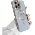 thumbnail image 1 of for iPhone Case,[Compatible with MagSafe] Electroplated Bumper Butterfly Print Camera Lens Protection Soft Shockproof Cover Phone Case (Blue,iPhone 14 Plus), 1 of 6