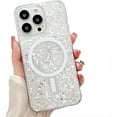 thumbnail image 1 of for iPhone Case,[Compatible with MagSafe] Glitter Bling Sparkly Clear Bumper Camera Lens Protection Clear Soft Shockproof Phone Case (White,iPhone 12 Pro), 1 of 6