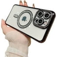 thumbnail image 1 of for iPhone Case,[Compatible with MagSafe] Glitter Bling Sparkly Diamond ElectroPlated Bumper Camera Lens Protection Clear Soft Shockproof Phone Case (Black,iPhone 11 Pro Max), 1 of 6