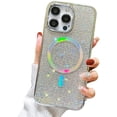 thumbnail image 1 of for iPhone Case,[Compatible with MagSafe] Glitter Crystal Diamend Rhinestone Sparkle Sparkly Bumper Camera Lens Protection Soft Shockproof Phone Case (White,iPhone 14), 1 of 6