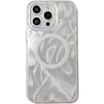 thumbnail image 1 of for iPhone Case,[Compatible with MagSafe] Glitter Pearly Shell Wave Water Ripple Design Silicone Protection Soft Shockproof Cover Phone Case (iPhone 14 Pro,White), 1 of 5