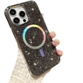 thumbnail image 1 of for iPhone Case,[Compatible with MagSafe] Luxury ElectroPlated Frame Glitter Sparkle Sparkly Rhinostone Soft Shockproof Phone Case (Grey,iPhone 12 Pro), 1 of 6