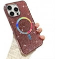 thumbnail image 1 of for iPhone Case,[Compatible with MagSafe] Luxury ElectroPlated Frame Glitter Sparkle Sparkly Rhinostone Soft Shockproof Phone Case (Rose Gold,iPhone 12 Pro Max), 1 of 5