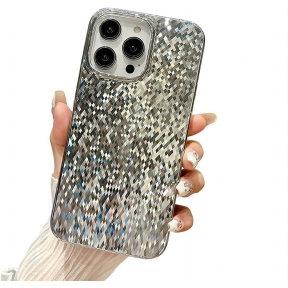 for iPhone Case,[Compatible with MagSafe] Luxury ElectroPlated Glitter Bling Sparkly Rhombus ElectroPlated Shockproof Phone Case (Black,iPhone 14 Pro Max)