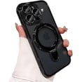 thumbnail image 1 of for iPhone Case,[Compatible with MagSafe] Ring Stand Holder Kickstand Electroplated Bumper Camera Lens Protection Clear Soft Shockproof Cover Phone Case (Purple,iPhone 12 Pro), 1 of 5