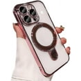 thumbnail image 1 of for iPhone Case,[Compatible with MagSafe] Ring Stand Holder Kickstand Electroplated Bumper Camera Lens Protection Clear Soft Shockproof Cover Phone Case (Rose Goid,iPhone 14 Pro Max), 1 of 5