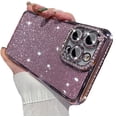 thumbnail image 1 of for iPhone Case,Glitter Crystal Diamend Rhinestone Sparkle Sparkly Bumper Camera Lens Protection Soft Shockproof Phone Case (Rose Gold,iPhone 15 Pro Max), 1 of 5