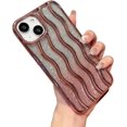thumbnail image 1 of for iPhone Case,Glitter ElectroPlated Water Ripple Gradient Curly Wave Frame Bumper Camera Lens Protection Soft Shockproof Phone Case (Rose Gold,iPhone 13 Pro), 1 of 6