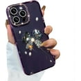 thumbnail image 1 of for iPhone Case,Luxury ElectroPlated Crystal Diamend Rhinestone Glitter Sparkle Sparkly 3D Butterfly Camera Lens Protection Soft Shockproof Phone Case (Purple,iPhone 12 Pro Max), 1 of 6
