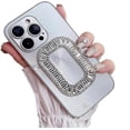 thumbnail image 1 of for iPhone Case,Luxury ElectroPlated with  Crystal Diamend Rhinestone Sparkle Sparkly Silicone Camera Lens Protection Soft Shockproof Phone Case (Silver,iPhone 15 Plus), 1 of 6