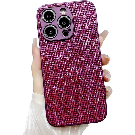 for iPhone Case,Luxury ElectroPlated Diamend Rhinestone Glitter Sparkle Sparkly Bumper Camera Lens Protection Soft Shockproof Phone Case (Purple,iPhone 11)