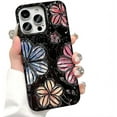 thumbnail image 1 of for iPhone Case,Luxury ElectroPlated Flower Hollow Pleated Water Ripple Pattern Bumper Camera Lens Protection Soft Shockproof Phone Case (Black,iPhone 13 Pro Max), 1 of 6
