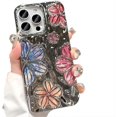 thumbnail image 1 of for iPhone Case,Luxury ElectroPlated Flower Hollow Pleated Water Ripple Pattern Bumper Camera Lens Protection Soft Shockproof Phone Case (Silver,iPhone 15 Pro Max), 1 of 7