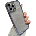 thumbnail image 1 of for iPhone Case,Luxury ElectroPlated Glitter Sparkle Sparkly Rhinestone Frame Bumper Camera Lens Protection Soft Shockproof Phone Case (Blue,iPhone 11), 1 of 6