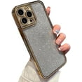 thumbnail image 1 of for iPhone Case,Luxury ElectroPlated Glitter Sparkle Sparkly Rhinestone Frame Bumper Camera Lens Protection Soft Shockproof Phone Case (Gold,iPhone 11), 1 of 6