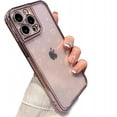 thumbnail image 1 of for iPhone Case,Luxury ElectroPlated Glitter Sparkle Sparkly Rhinestone Frame Love Heart Pattern Bumper Camera Lens Protection Soft Shockproof Phone Case (Pink,iPhone 12), 1 of 6