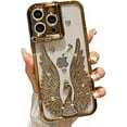 thumbnail image 1 of for iPhone Case,Luxury ElectroPlated Peacock with Camera Lens Kickstand Silicone Camera Lens Protection Soft Shockproof Phone Case (Gold,iPhone 15 Pro Max), 1 of 6