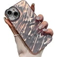 thumbnail image 1 of for iPhone Case,Luxury ElectroPlated Water Ripple Pattern Bumper Diamend Glitter Camera Lens Protection Soft Shockproof Phone Case (Pink,iPhone 15 Pro Max), 1 of 5