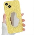 thumbnail image 1 of for iPhone Case,Luxury ElectroPlated Water Ripple Pattern with Diamend Mirror Silicone Camera Lens Protection Soft Shockproof Phone Case (Yellow,iPhone 14 Pro), 1 of 6