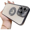 thumbnail image 1 of for iPhone Case,Luxury Glitter Bling Sparkle Sparkly Diamond Rhinestone Bumper Camera Lens Protection Soft Shockproof Phone Case (Blue,iPhone 13 Pro Max), 1 of 6