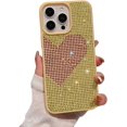 thumbnail image 1 of for iPhone Case,Luxury Glitter Crystal Sparkle Sparkly Love Heart Diamend Bumper Camera Lens Protection Soft Shockproof Phone Case (Yellow,iPhone 14 Plus), 1 of 6